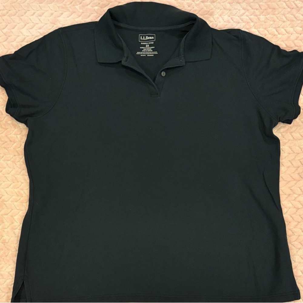 L.L. Bean Women’s Black Short Sleeve Polo Shirt sz 2XL
